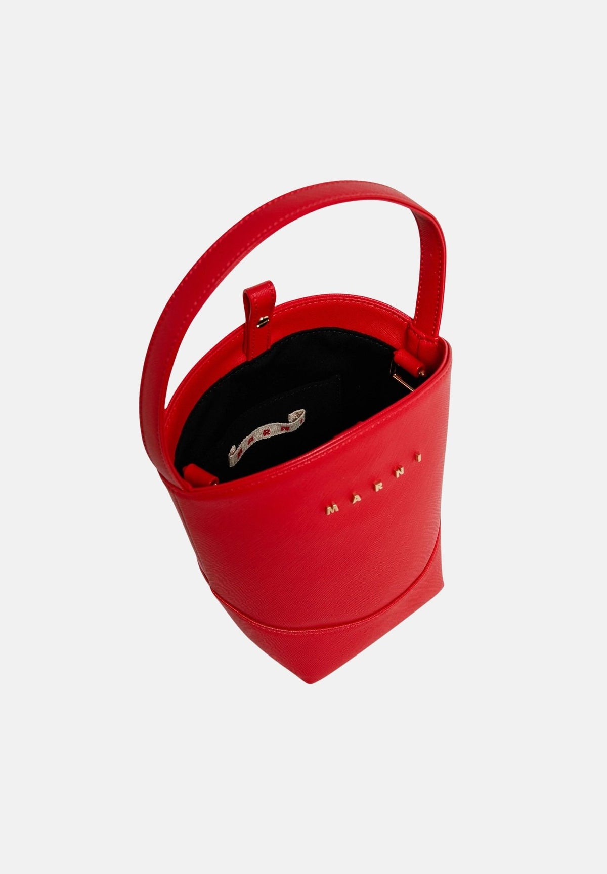 MARNI Borsa a secchiello rossa per donna, ragazza e bambina con manico superiore e logo iconico gold M02031M00YE 0M416 MARNI 