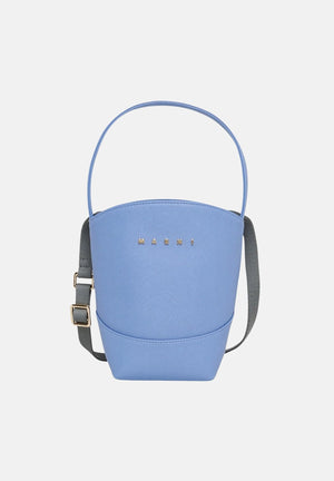 MARNI Borsa a secchiello celeste polvere per donna, ragazza e bambina con manico superiore e logo iconico gold M02031M00YE 0M863 MARNI 