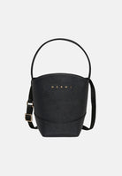MARNI Borsa a secchiello nera per donna, ragazza e bambina con manico superiore e logo iconico gold M02031M00YE 0M900 MARNI 
