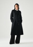 MAX MARA Cappotto lungo nero in cachemire e seta da donna, con cintura<BR/> 2626016011600 007 MAX MARA 