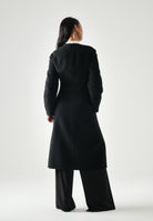 MAX MARA Cappotto lungo nero in cachemire e seta da donna, con cintura<BR/> 2626016011600 007 MAX MARA 