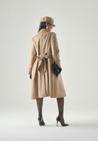 MAX MARA STUDIO Cappotto BCOLLAG a vestaglia, in lana cammello-beige, da donna con cinturino<BR/> 2626016061600 006 MAX MARA 