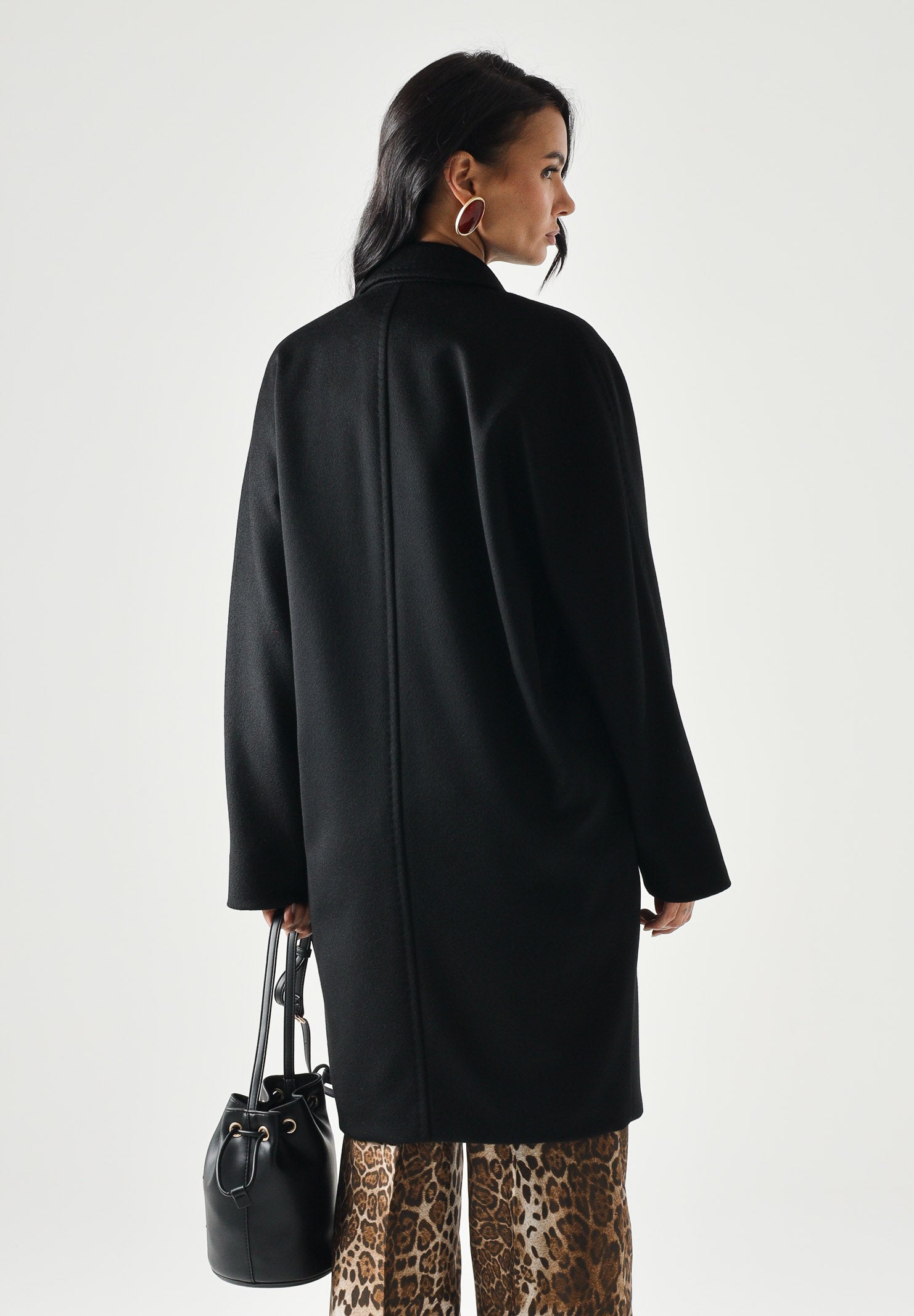 MAX MARA STUDIO Cappotto MSTMASTRO doppiopetto in drap lana, nero, da donna<BR/> 2626016071600 013 MAX MARA 