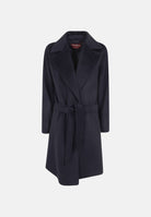 MAX MARA Cappotto MSTDRAVENNA lungo blu da donna, linea dritta civada con cintura blu <BR/> 2626016081600 010 MAX MARA 