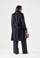 MAX MARA Cappotto MSTDRAVENNA lungo blu da donna, linea dritta civada con cintura blu <BR/> 2626016081600 010 MAX MARA 