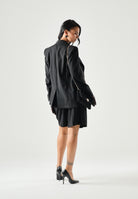 MAX MARA Giacca MSTASSENZI monopetto in panno lana, nero, da donna con collo revers<BR/> 2626046021600 010 MAX MARA 