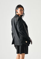 MAX MARA Giacca MSTASSENZI monopetto in panno lana, nero, da donna con collo revers<BR/> 2626046021600 010 MAX MARA 
