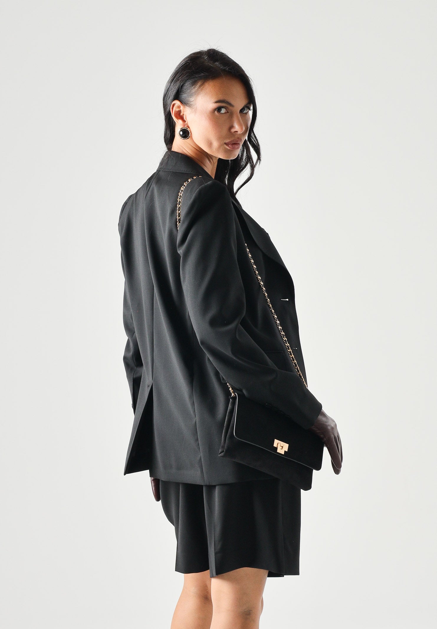MAX MARA Giacca MSTASSENZI monopetto in panno lana, nero, da donna con collo revers<BR/> 2626046021600 010 MAX MARA 