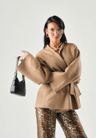 MAX MARA STUDIO Cappotto MSTFORTE cammello-beige da donna con cintura coordinata<BR/> 2626086031600 024 MAX MARA 