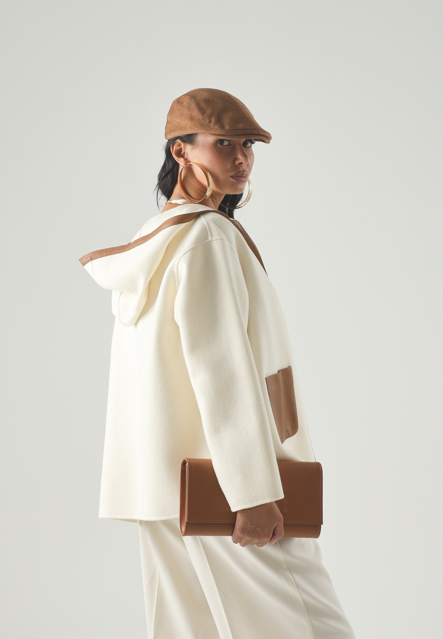 MAX MARA Cappotto MSTCOMICA con cappuccio in lana cachemire bianco, da donna<BR/> 2626086051600 003 MAX MARA 