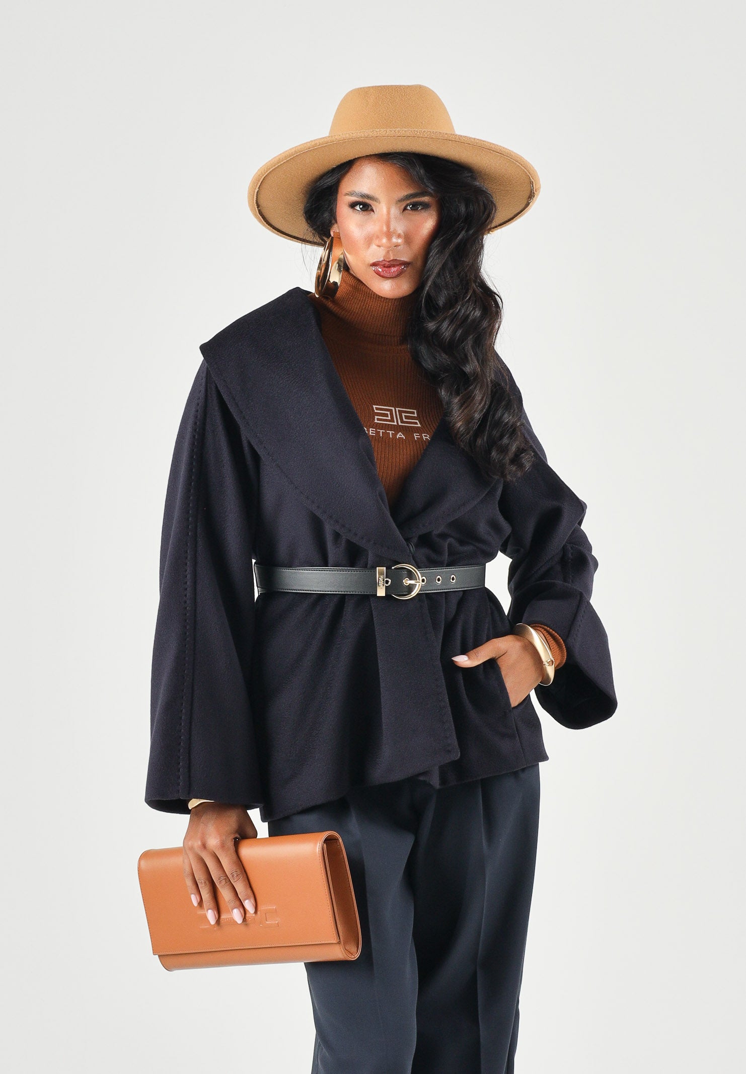 MAX MARA Cappotto MSTABISSI in pura lana blu, da donna con cintura in vita e linea femminile. 2626086081600 010 MAX MARA 