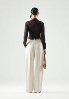 MAX MARA Pantalone MSTADUNCO bianco-avorio, da donna, chiusura con tasche alla francese<BR/> 2626136081600 011 MAX MARA 