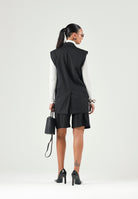 MAX MARA STUDIO Gilet nero da donna costruzione sartoriale. 2626286011600 010 MAX MARA 