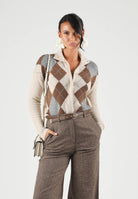 MAX MARA Cardigan MSTPACCHE Ecru, beige e marrone, donna. 2626346052600 001 MAX MARA 