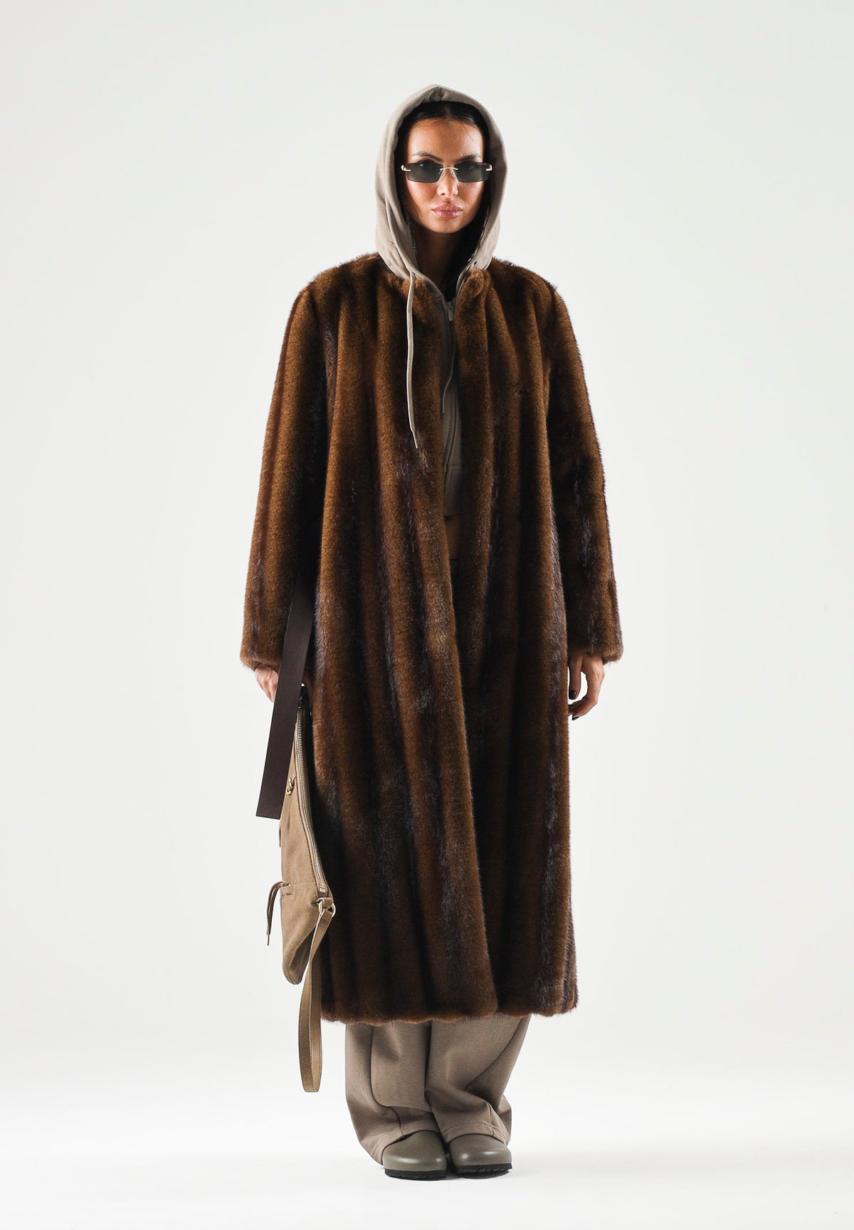 MAX MARA Pelliccia MSTORMA nocciola-marrone da donna con cintura 2626456012600 001 MAX MARA STUDIO 