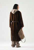 MAX MARA Cappotto lungo in pelliccia sintetica con cintura nocciola, marrone da donna con cintura 2626456012600 001 MAX MARA 