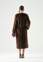 MAX MARA Cappotto MSTORMA lungo in pelliccia sintetica con cintura nocciola, marrone da donna con cintura 2626456012600 001 MAX MARA 