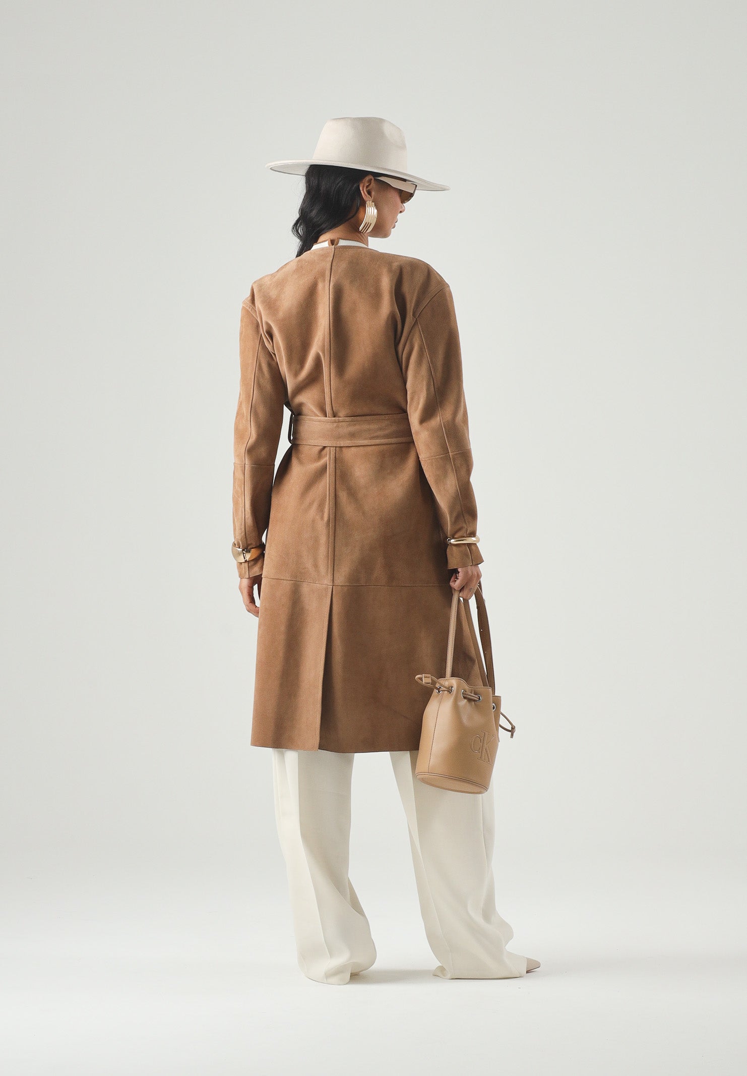 MAX MARA STUDIO Spoverino MSTPORTICI, -cammello/beige, da donna in pelle scamosciata<BR/> 2626476011600 002 MAX MARA 