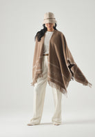 MAX MARA STUDIO Mantella MST PIRANIA cammell-beige da donna con finiture sfrangiate<BR/> 2626546021600 002 MAX MARA 