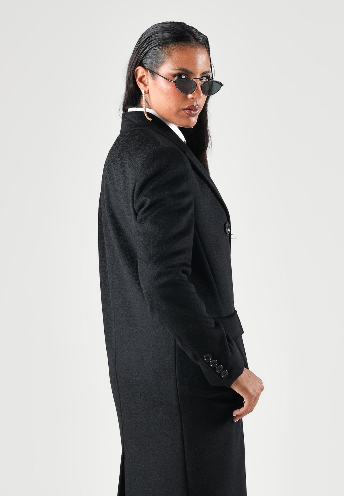 MAX MARA Cappotto lungo MSTEFFIGE nero da donna con costruzione doppiopetto 2626016012600 013 MAX MARA STUDIO 