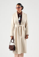MAX MARA Cappotto MSTLORIANA ecru-beige chiaro da donna con design tinta unita e cintura in vita. 2626016202600 048 MAX MARA STUDIO 