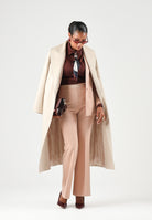 MAX MARA Cappotto MSTLORIANA ecru-beige chiaro da donna con design tinta unita e cintura in vita. 2626016202600 048 MAX MARA STUDIO 