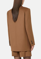 MAX MARA STUDIO Giacca blazer doppiopetto cuoio per donna con ampi risvolti a lancia 2626046032600 025 MAX MARA STUDIO 
