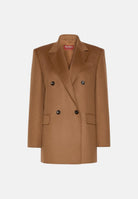 MAX MARA STUDIO Giacca blazer doppiopetto cuoio per donna con ampi risvolti a lancia 2626046032600 025 MAX MARA STUDIO 
