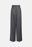 MAX MARA STUDIO Pantaloni grigio scuro per donna con piega centrale e design a gamba larga. 2626136032600 003 MAX MARA STUDIO 
