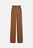 MAX MARA STUDIO Pantaloni eleganti  cuoio per donna con piega centrale e design a gamba larga. 2626136092600 025 MAX MARA STUDIO 