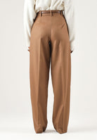 MAX MARA STUDIO Pantaloni eleganti MSTCOCCO cuoio per donna con piega centrale e design a gamba larga. 2626136092600 025 MAX MARA STUDIO 