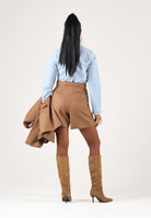 MAX MARA STUDIO Shorts eleganti cuoio per donna con pinces frontali e tasche a filetto 2626146012600 025 MAX MARA STUDIO 