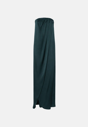 MAX MARA STUDIO Abito lungo MSEFUMI  verde scuro per donna con linea fluida e drappeggio elegante. 2626226034600 063 MAX MARA STUDIO 