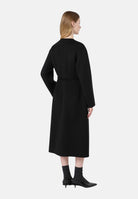 MAX MARA Cappotto lungo nero in cachemire e seta da donna, con cintura<BR/> 2626016011600 007 MAX MARA 