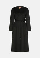 MAX MARA Cappotto lungo nero in cachemire e seta da donna, con cintura<BR/> 2626016011600 007 MAX MARA 