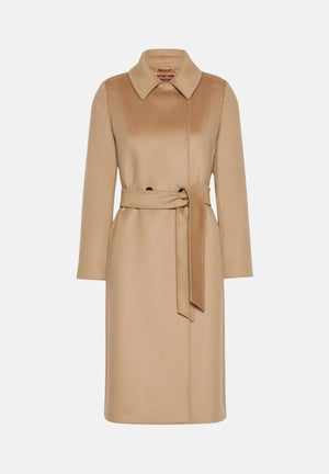 MAX MARA STUDIO Cappotto BCOLLAG a vestaglia, in lana cammello-beige, da donna con cinturino<BR/> 2626016061600 006 MAX MARA 