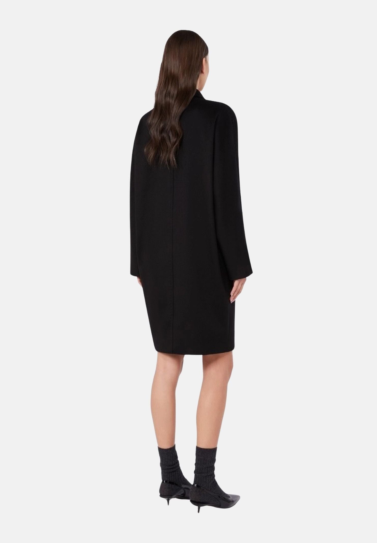 MAX MARA STUDIO Cappotto MSTMASTRO doppiopetto in drap lana, nero, da donna<BR/> 2626016071600 013 MAX MARA 