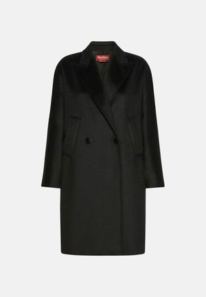 MAX MARA STUDIO Cappotto MSTMASTRO doppiopetto in drap lana, nero, da donna<BR/> 2626016071600 013 MAX MARA 