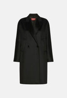 MAX MARA STUDIO Cappotto MSTMASTRO doppiopetto in drap lana, nero, da donna<BR/> 2626016071600 013 MAX MARA 