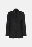 MAX MARA Giacca MSTASSENZI monopetto in panno lana, nero, da donna con collo revers<BR/> 2626046021600 010 MAX MARA 