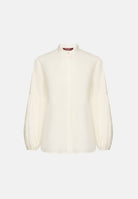 MAX MARA Blusa MSTBALDO con collo alto seta avorio da donna con maniche lunghe a palloncino 2626116071600 001 MAX MARA 