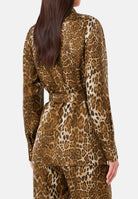 MAX MARA STUDIO Camicia MSTAFFARRI marrone da donna con stampa animalier all-over<BR/> 2626196031600 001 MAX MARA 