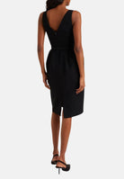 MAX MARA STUDIO Abito MSEULIVO midi nero da donna con scollo a V<BR/> 2626226013600 001 MAX MARA 