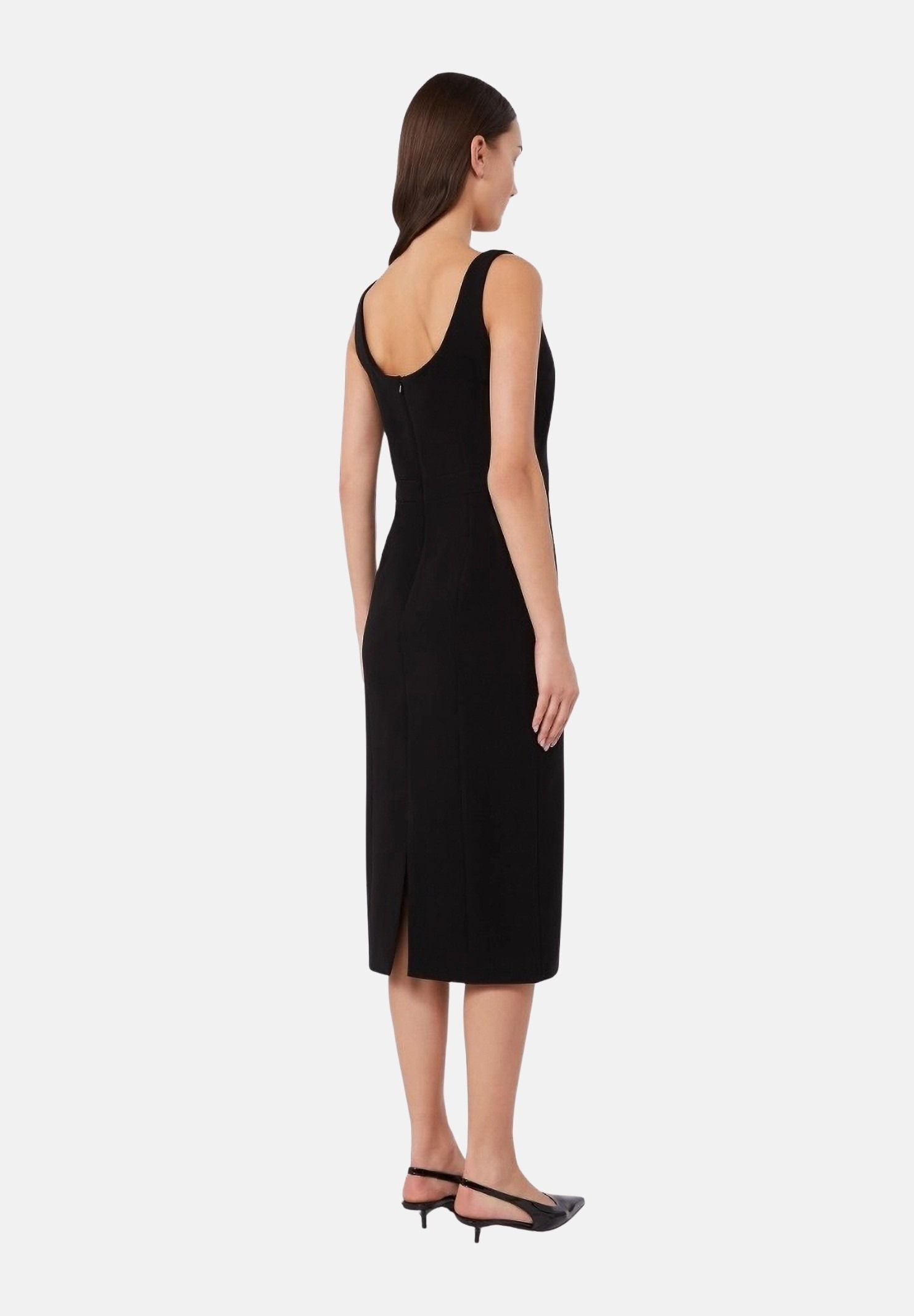MAX MARA Abito MSTSALA midi nero da donna con tagli verticali e obliqui<BR/> 2626226035600 001 MAX MARA 