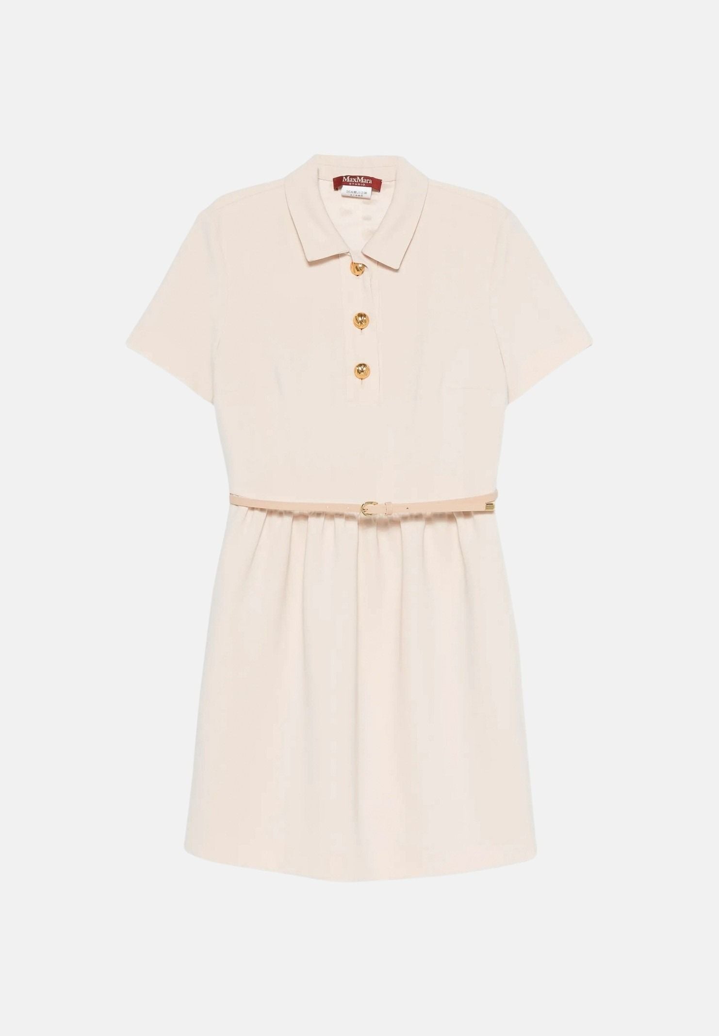 MAX MARA Abito CHEMISIER corto, naturale, bianco-crema da donna, con bottoni dorati<BR/> 2626226065600 052 MAX MARA 