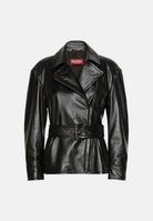 MAX MARA Giubbotto MSTGIUSTO biker in pelle nera  da donna con cinturino 2626446011600 004 MAX MARA 