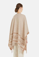 MAX MARA STUDIO Mantella MST PIRANIA casha beige da donna con frange sul fondo<BR/> 2626546021600 001 MAX MARA 