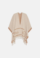 MAX MARA STUDIO Mantella MST PIRANIA casha beige da donna con frange sul fondo<BR/> 2626546021600 001 MAX MARA 