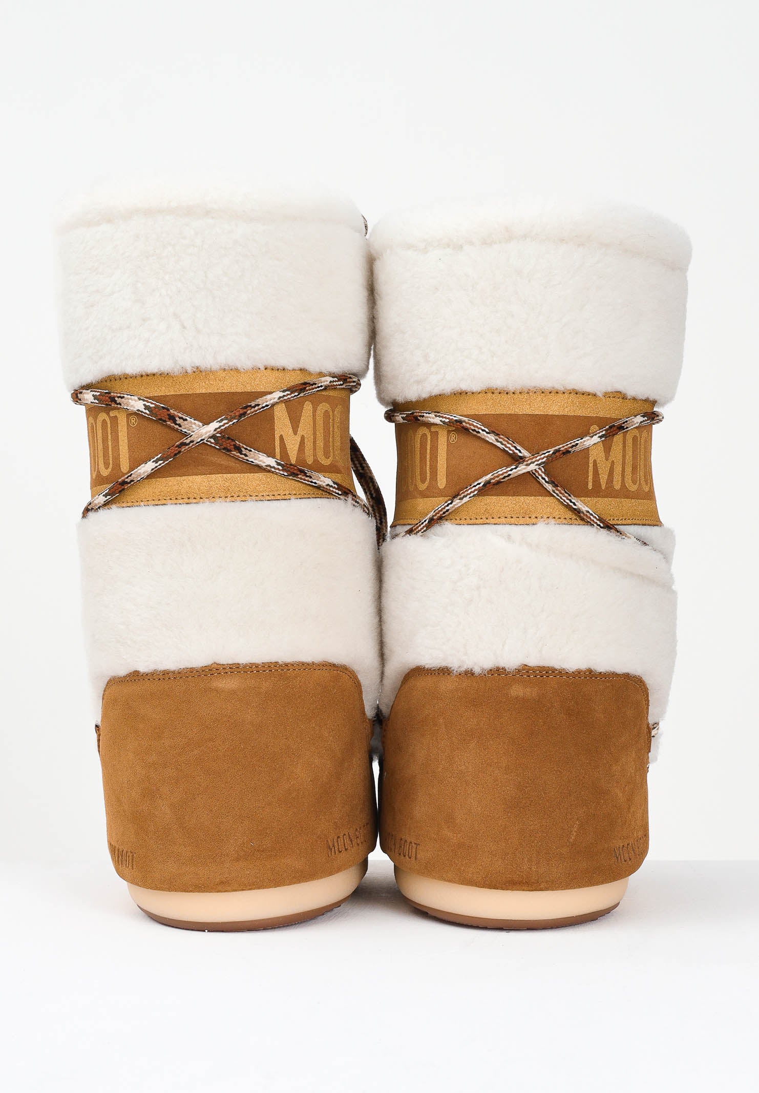 MOON BOOT Stivali da neve LAB69 ICON in shearling panna da donna 80D1402610 MA03 MOON BOOT 