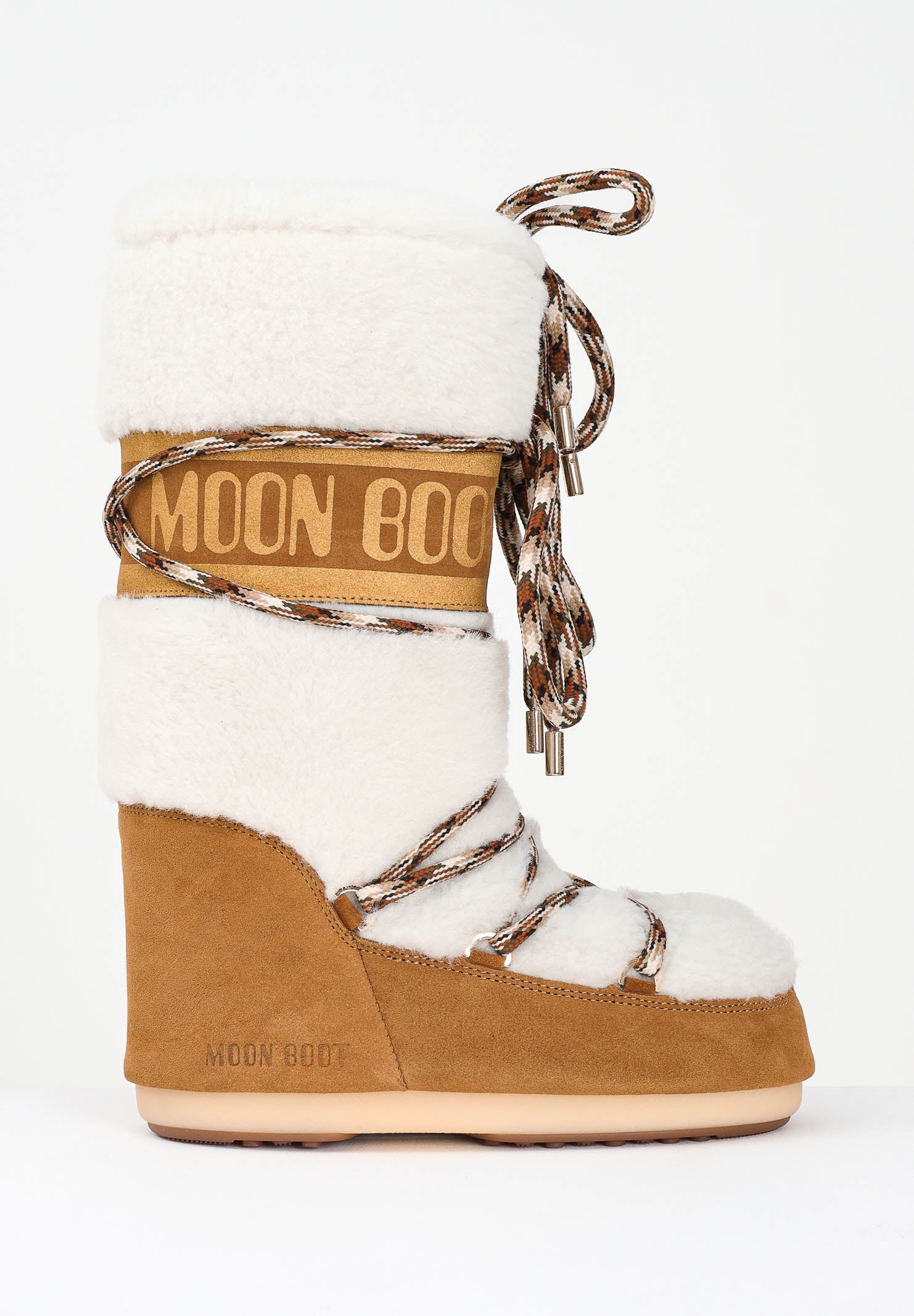 MOON BOOT Stivali da neve LAB69 ICON in shearling panna da donna 80D1402610 MA03 MOON BOOT 